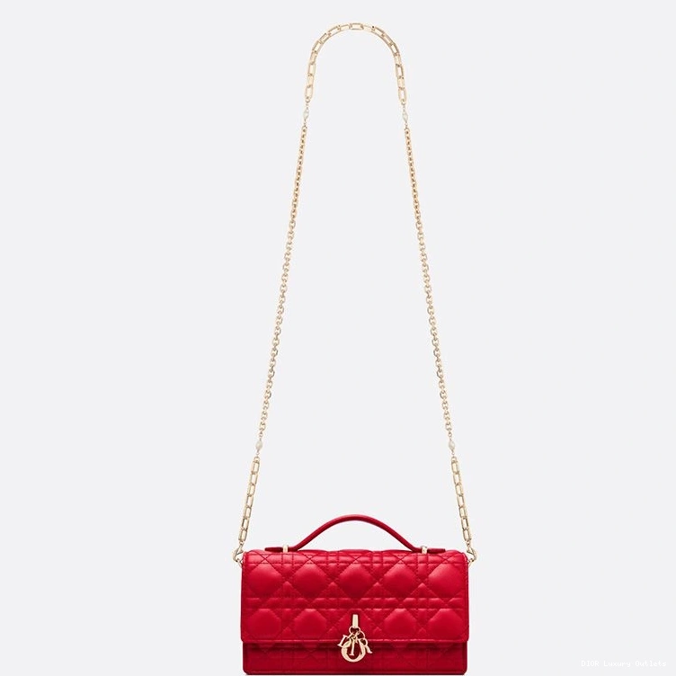 Cheap Bag Cannage Handle Top Mini Dior Red Lambskin Miss 0712 Luxury